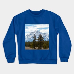 Snow-capped Mountains in Grand Teton National Park Crewneck Sweatshirt